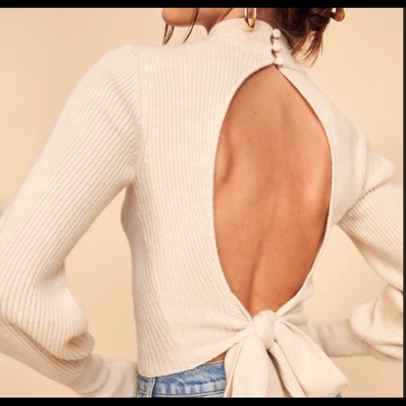 Reformation Open Back Cashmere Sweater - Picture 5 of 7